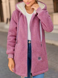 Women's Winter Fleece Hooded Jacket - Thick Korean Casual Zip-Up Sweatshirt with Pockets (M-3XL)