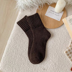 Ins Knitted Socks Winter Warm Thickened Solid Loop Socks High Ribbed Sweat-absorbent Floor Sock Pi-Mart