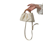 Wooden Handle Fold Cloud Small Handbag Pi-Mart
