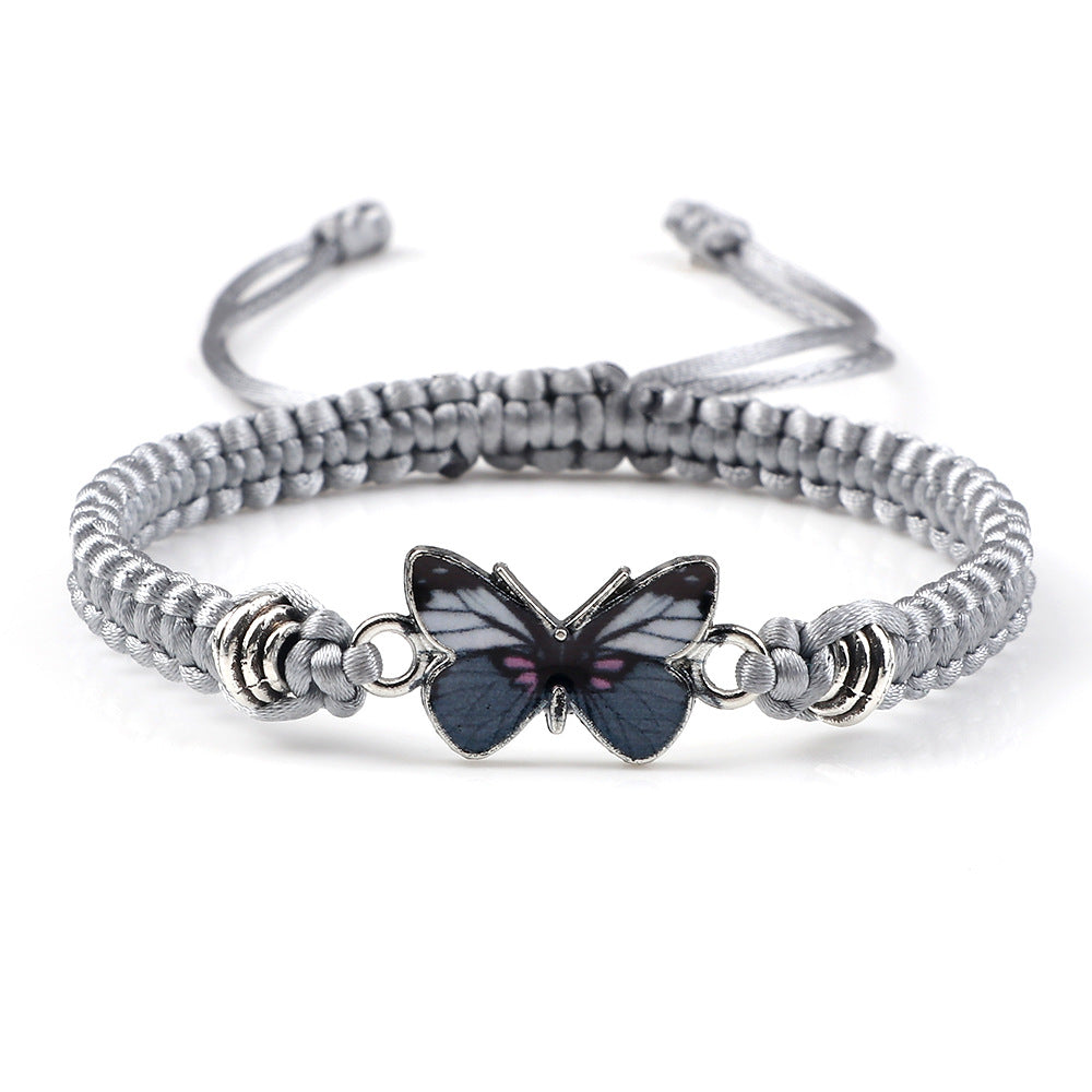 Couple Butterfly Buckle Braided Bracelet Pi-Mart