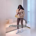 Gradient Dyed Pointed Lapel Long Sleeve Artificial Fur Coat Pi-Mart