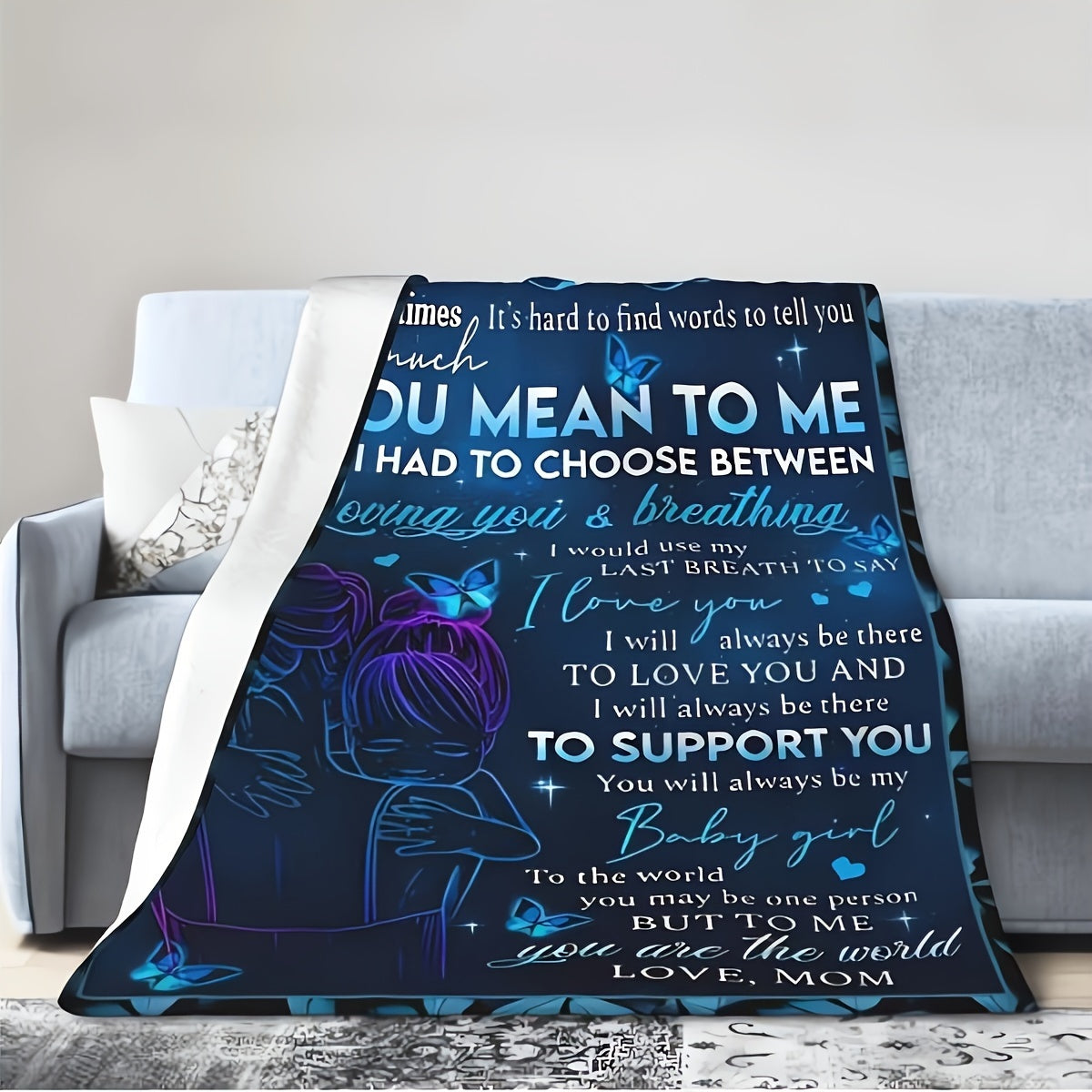 1pc Personalized Blanket - Soft, Cozy, and Heartfelt Gift for Daughter's Birthday, Graduation, and Wedding Celebrations Lootquake LLC