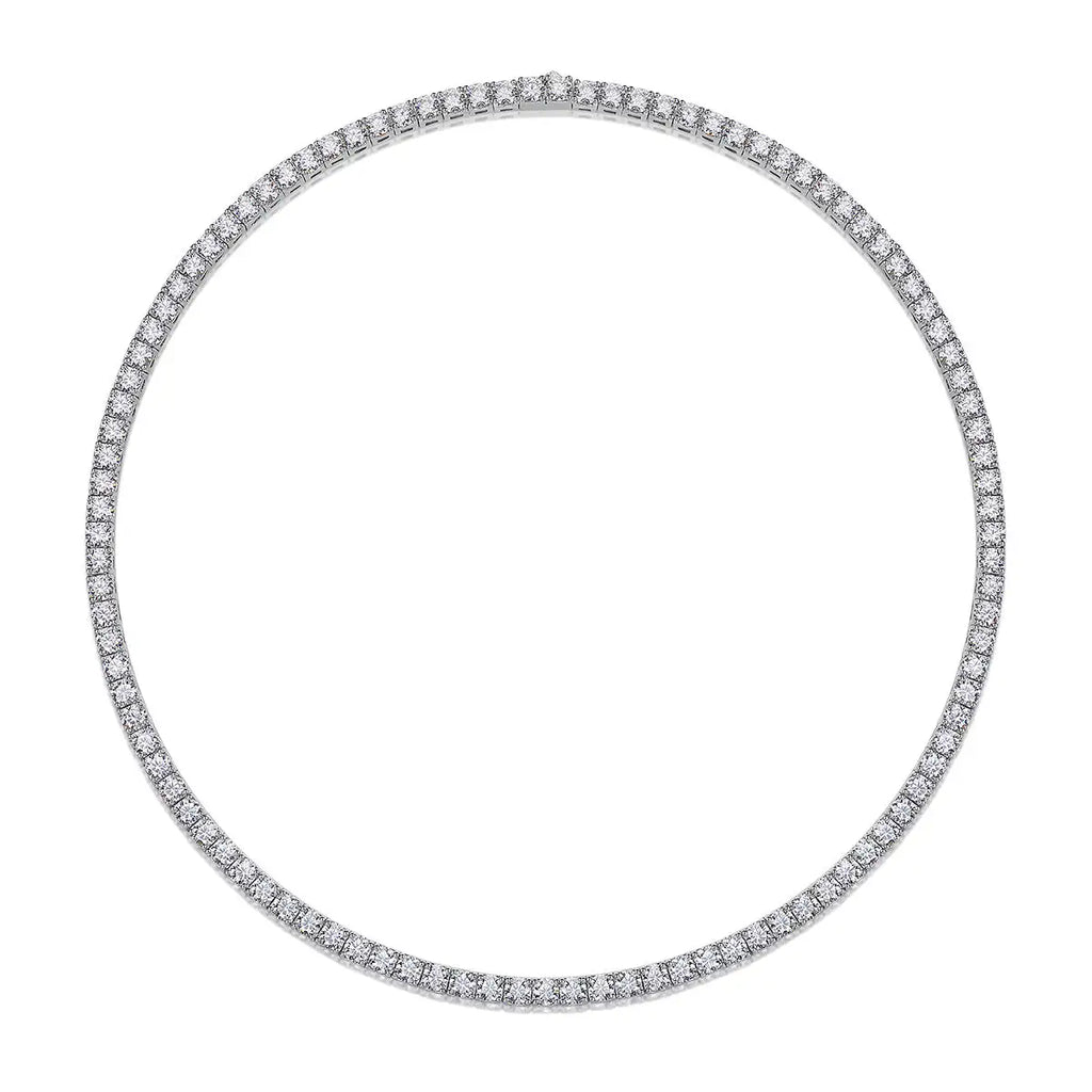 Long Star River Luxury Fashion Inlaid Mosan Diamond S925 Silver Necklace