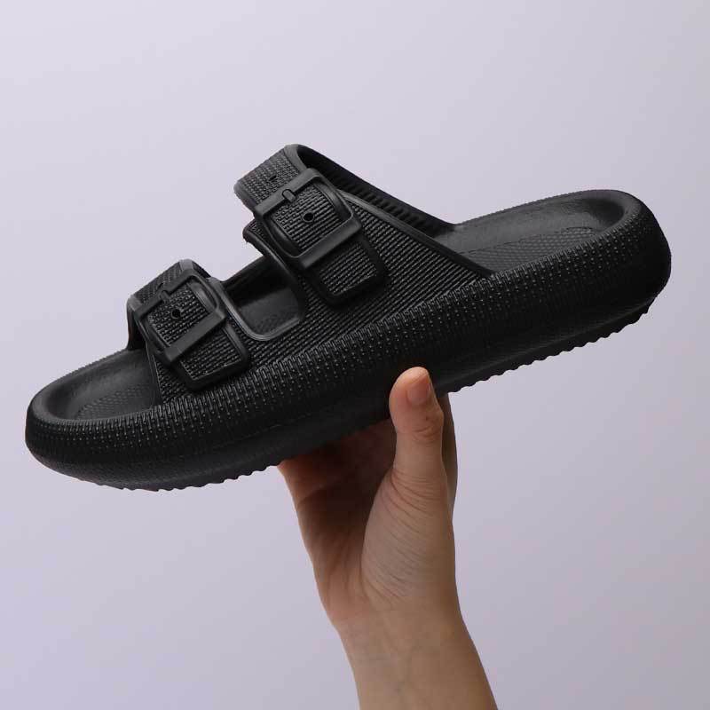 Platform Slippers Women's Summer Buckle Home Shoes Fashion Outdoor Wear Soft Bottom Sandals Pi-Mart