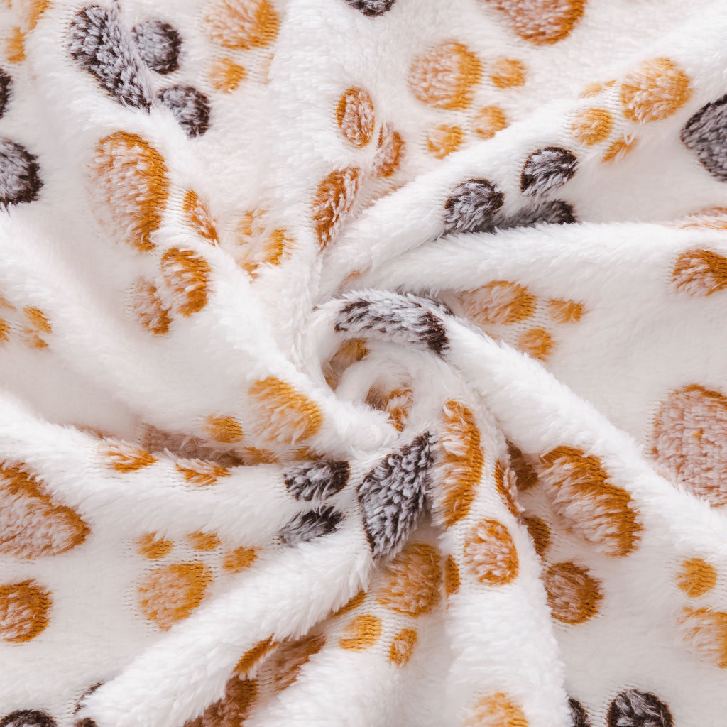 Cozy Paw Print Pet Blanket - Luxurious Fluffy Coral Fleece, Ultra-Soft Thermal Dog Bed Mat for Indoor Nesting, Couch & Kennel - Ideal Pet Supplies with Adorable Design Lootquake LLC