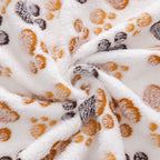 Cozy Paw Print Pet Blanket - Luxurious Fluffy Coral Fleece, Ultra-Soft Thermal Dog Bed Mat for Indoor Nesting, Couch & Kennel - Ideal Pet Supplies with Adorable Design Lootquake LLC