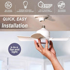 Socket Fan Light With Remote Adjustable Screw Mouth Intelligent Remote Control Integrated LED Fan Light Pi-Mart