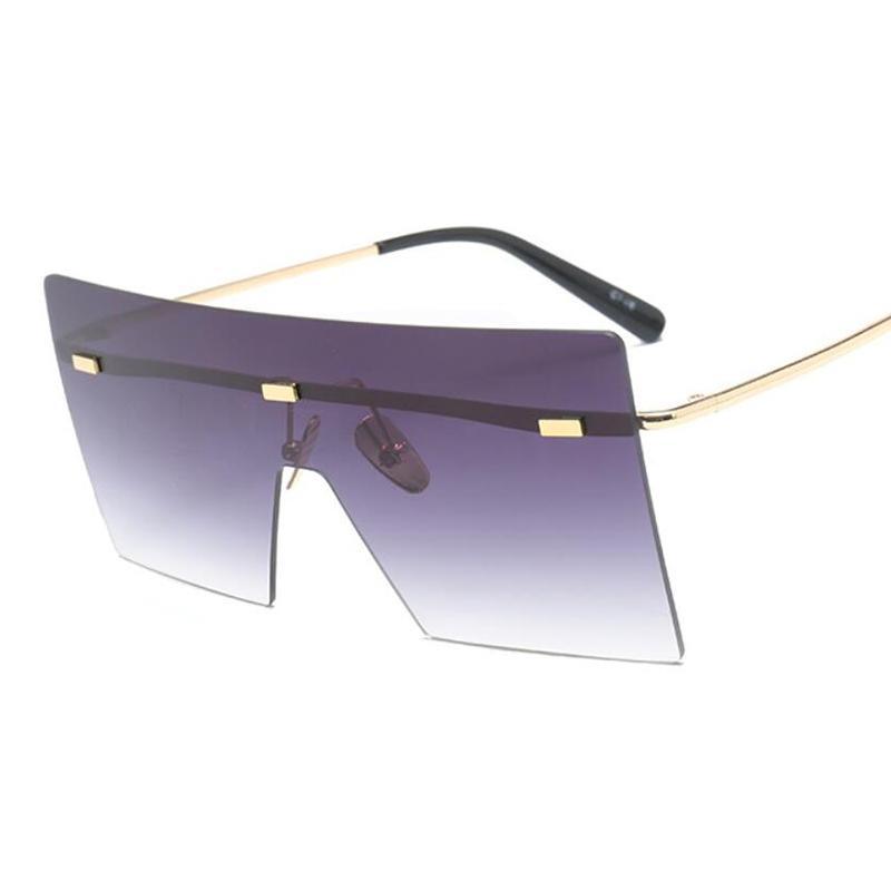 Oversized Luxury Graduent Elegnat Woman and Lady Sunglasses In Retro Vintage Modern Style Sunglasses  Rimless Eyewear oculos de sol SUnglasses With UV400Protection - SJB-DIAMOND ELITES