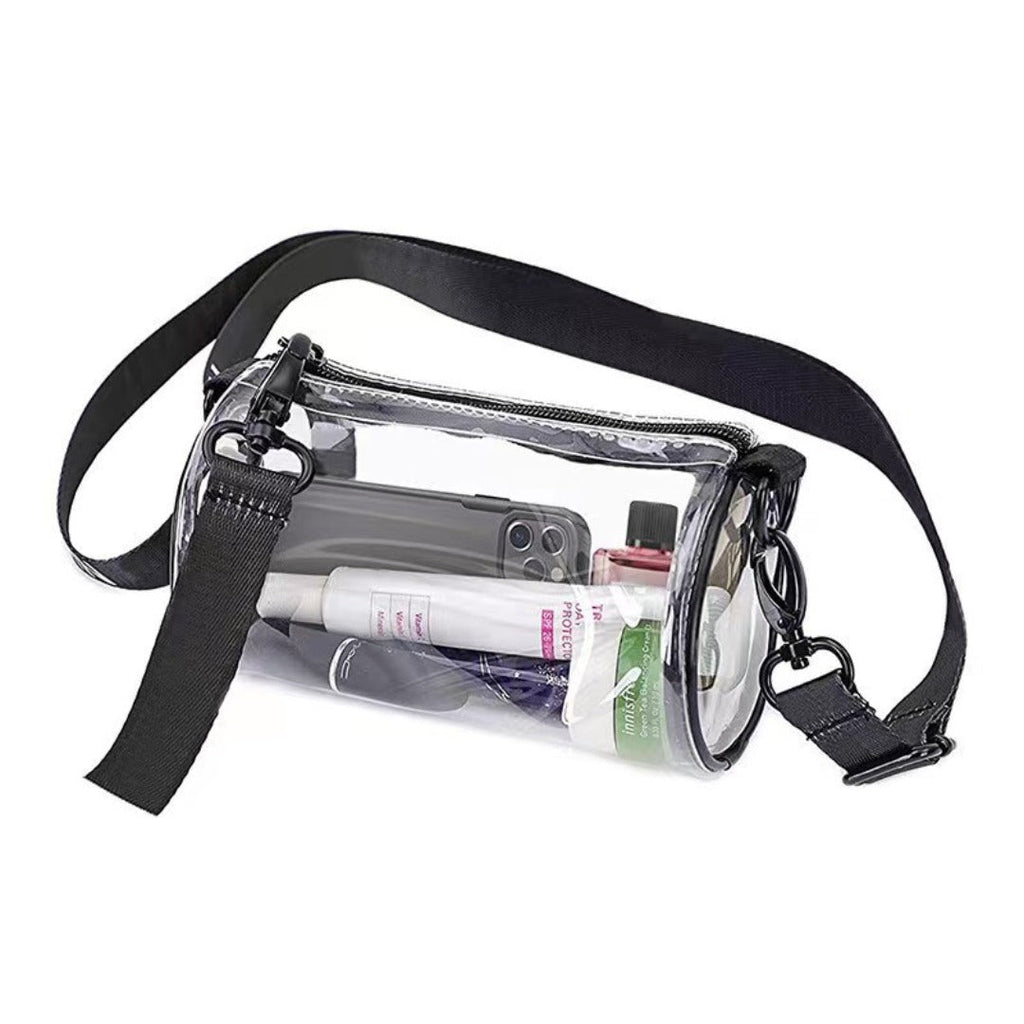 PVC waterproof drum crossbody bag, Transparent small crossbody bag, - SJB-DIAMOND ELITES