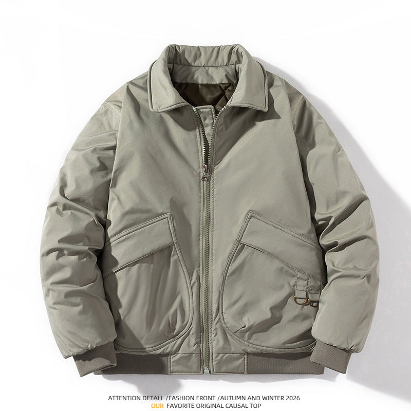 Men's Bomber Jacket Thickened Baseball Cotton Coat Pi-Mart