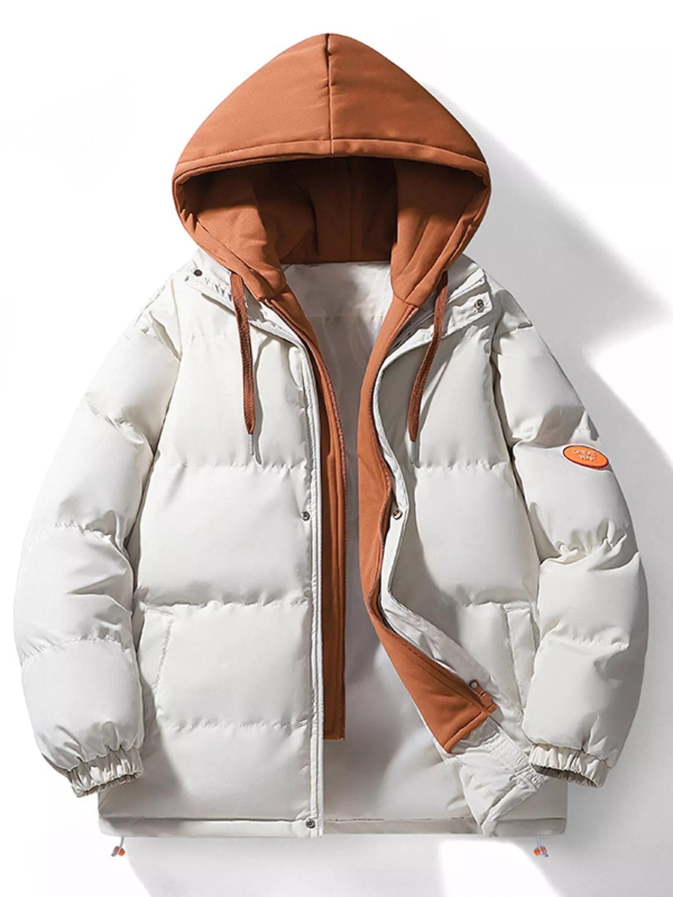 Men's Plus Size Hooded Padded Puffer Jacket THRIXINE