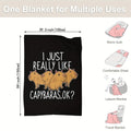 1pcDigital Printing Flannel Blanket, Cute Capybara Pattern, Casual Warm Blanket, Office Throw Blanket