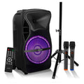 5Core15 inch PA Portable Bluetooth Party Speaker Karaoke Boombox + 2 Wireless Mics Pi-Mart