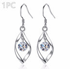 Zircon Reduction Silver Earrings Pi-Mart