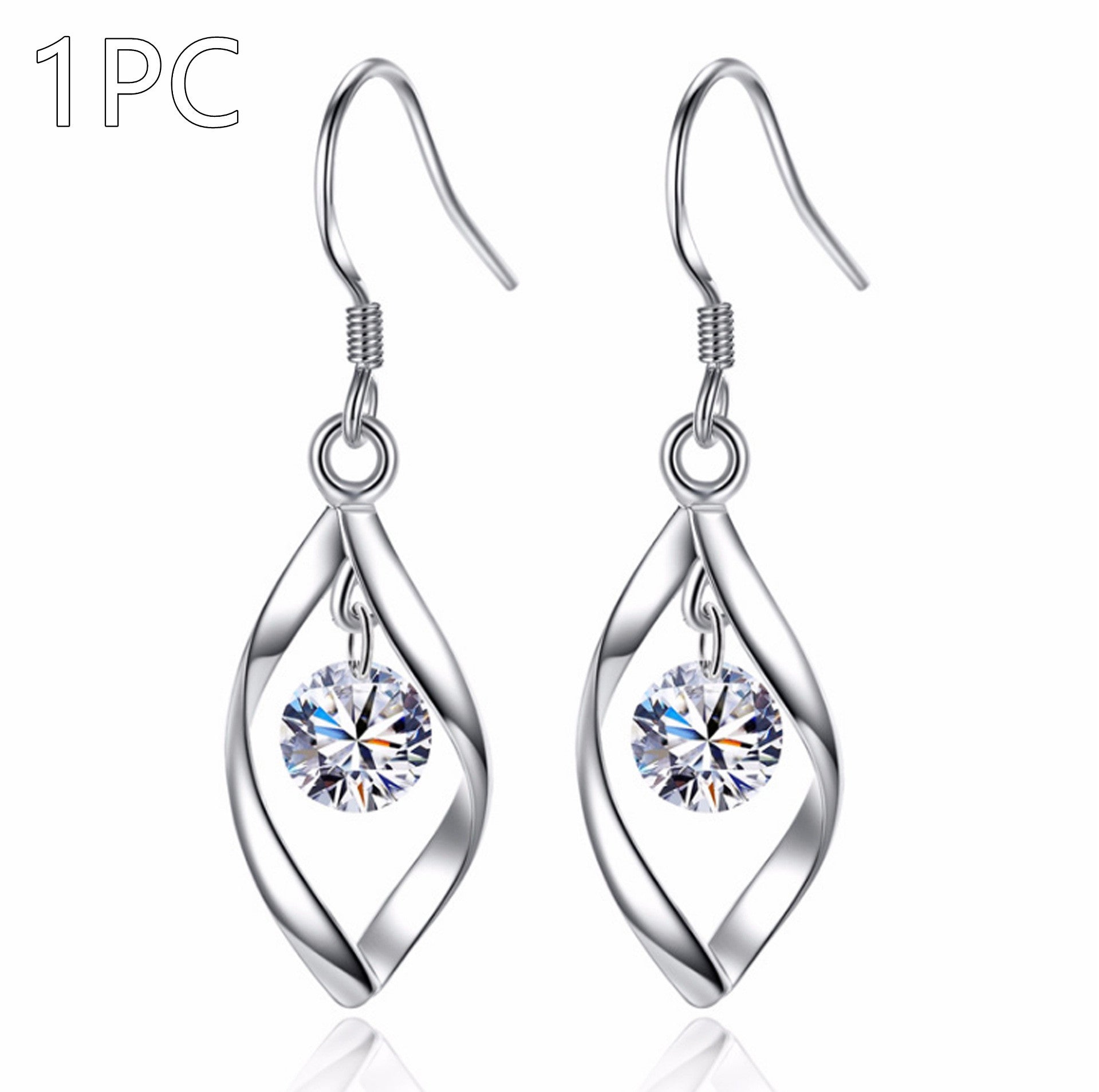 Zircon Reduction Silver Earrings Pi-Mart