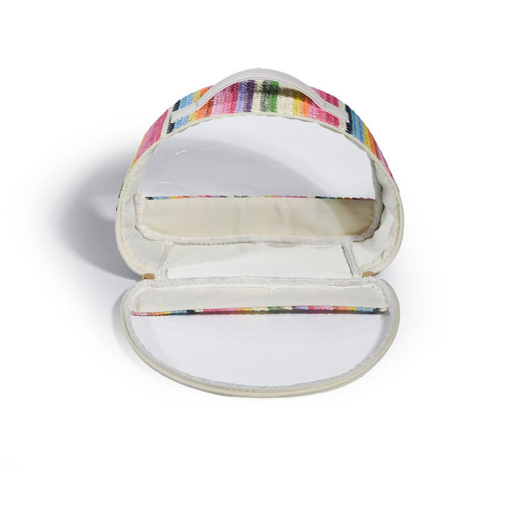 Straw transparent PVC semicircular cosmetic bag, waterproof woven toiletries bag, travel storage bag, makeup bags small,Transparent Cosmetic Bag, - SJB-DIAMOND ELITES
