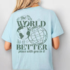 Letter 2D Printed Starry Sky Earth Cotton T-Shirt Lootquake LLC