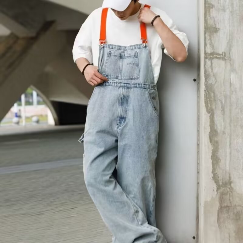 Jumpsuit Suspender Men's Business Shirt Wide Leg Pants Lootquake LLC