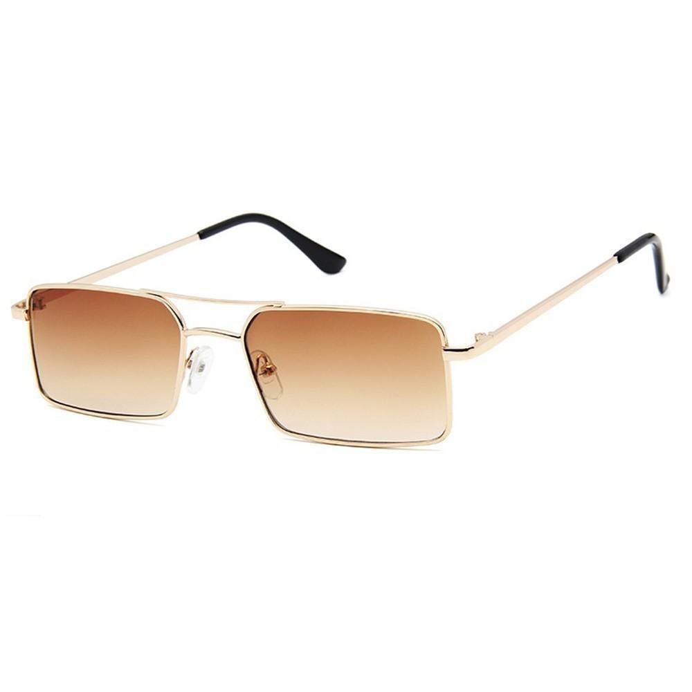 Luxury Famous Retro Modern Square Unisex Men and  Women‘s Sunglasses  With Alloy Metal Small Frame With Clear Double Bridge Men's Sunglasses - SJB-DIAMOND ELITES
