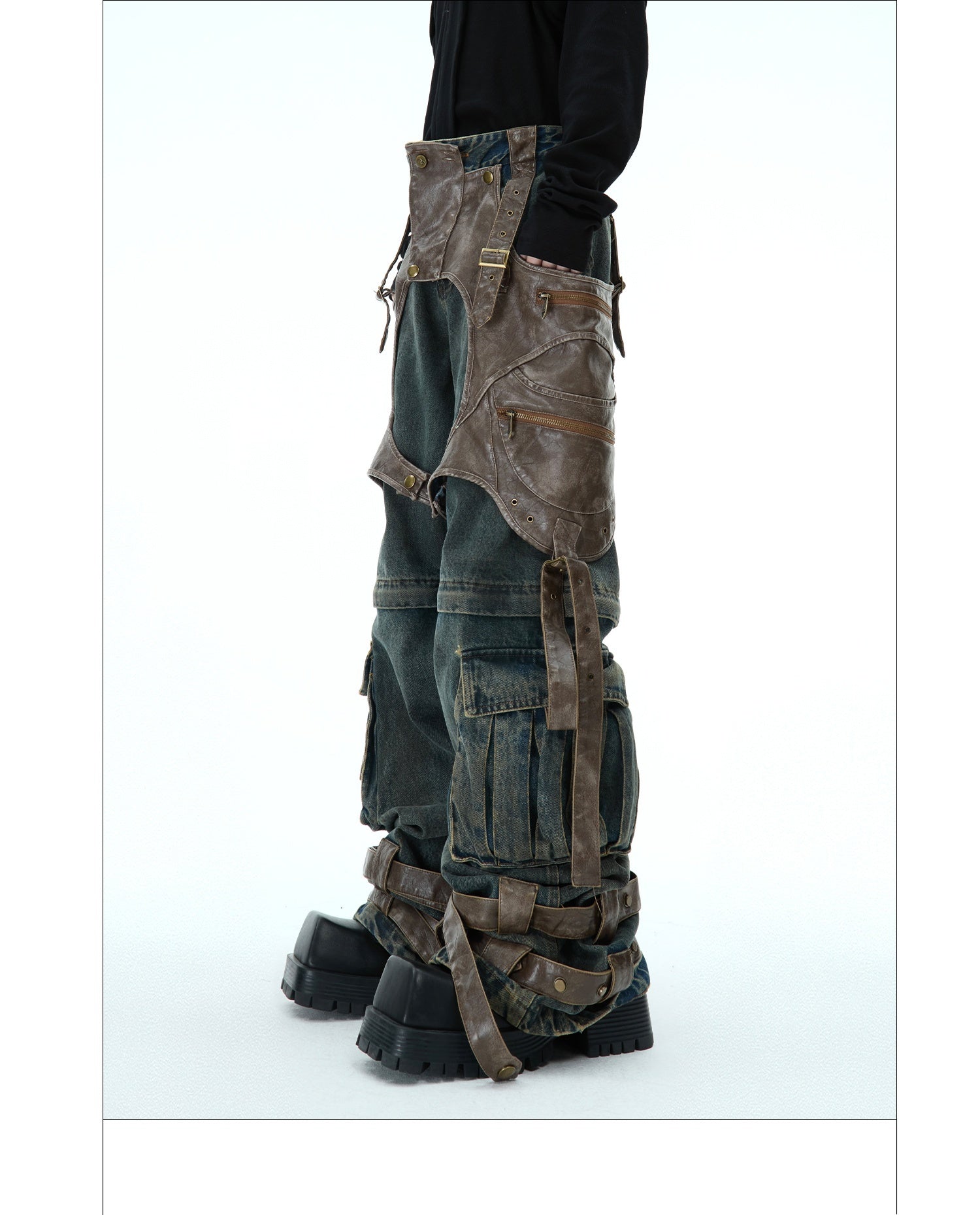 Retro Deconstructed Jeans Men's Detachable Stitching Lootquake LLC
