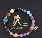 Twelve Constellation Constellation Bracelet Natural Stone Cut Color