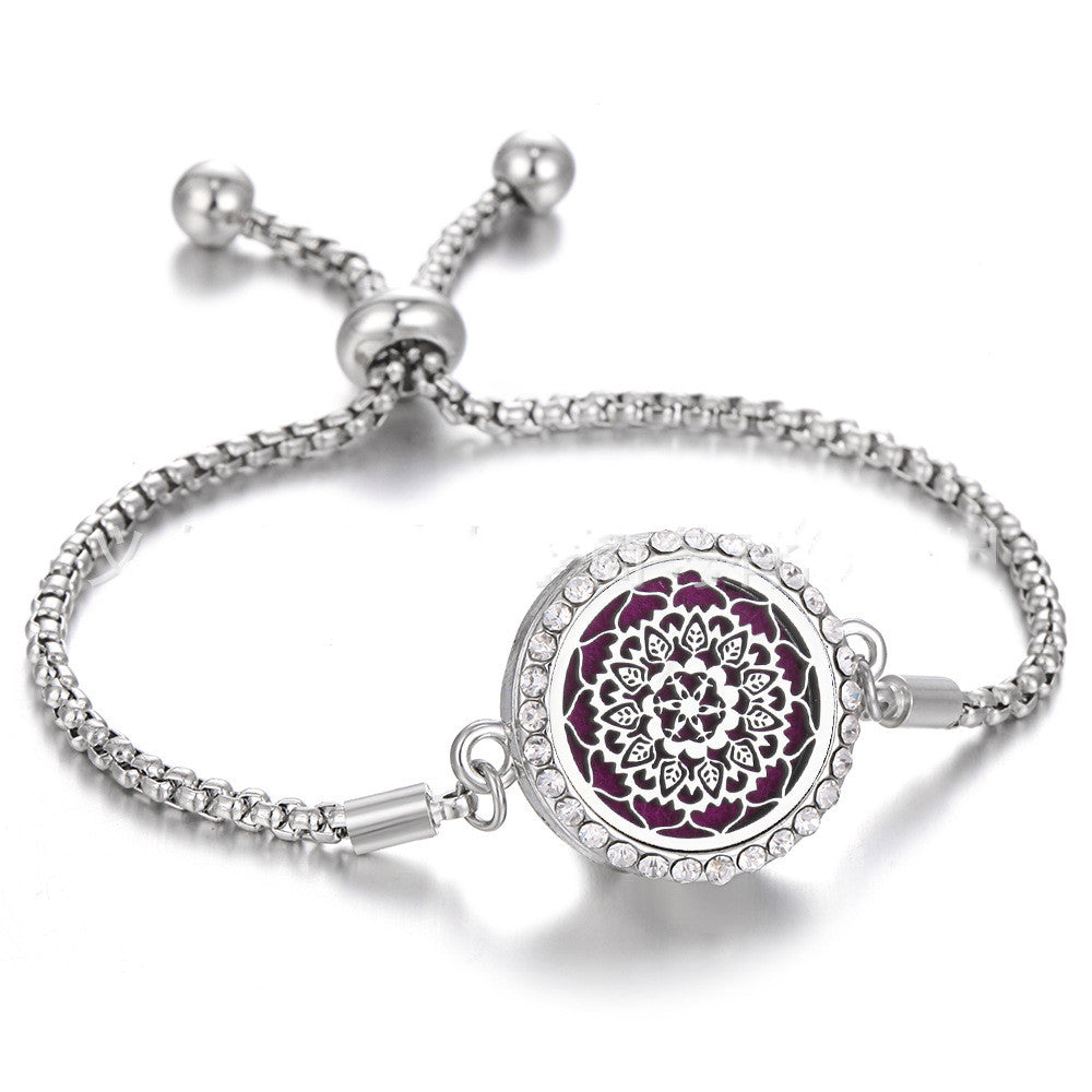 Hollow Stainless Steel Adjustable Aromatherapy Bracelet Jewelry Pi-Mart