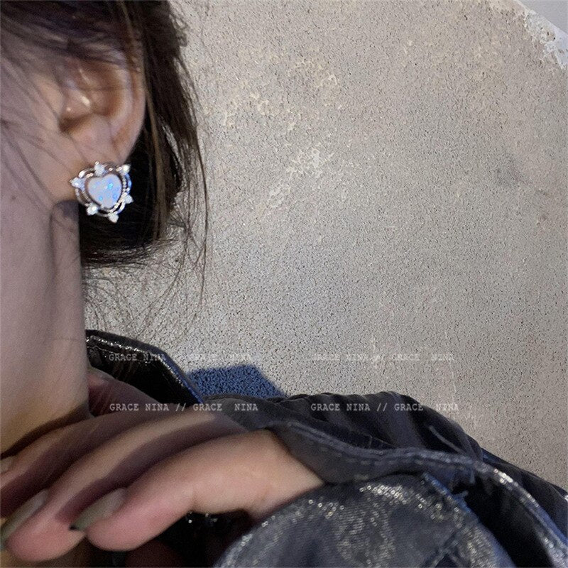 Peach Heart Stud Earrings Pi-Mart