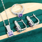 Zircon Bracelet Necklace Earring Ring Pi-Mart