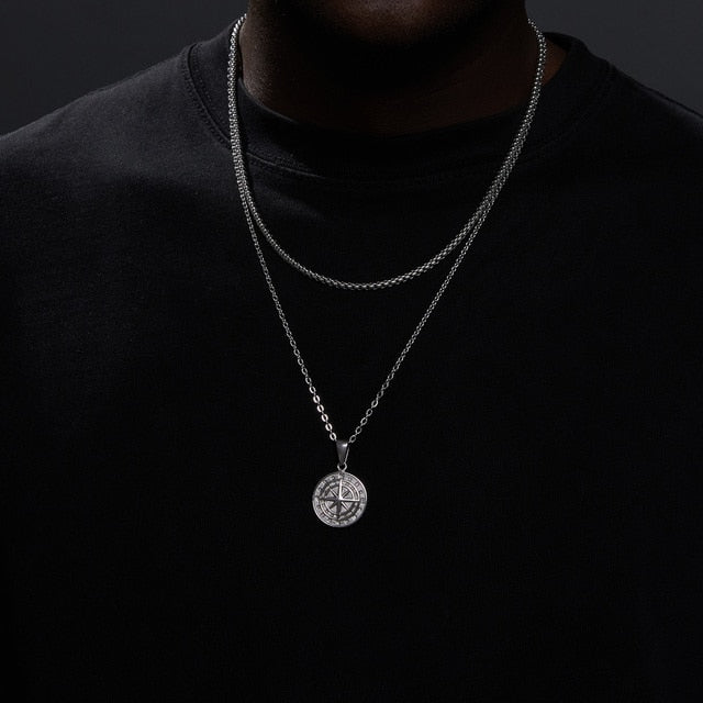 Vnox Layered Necklaces for Men Pi-Mart