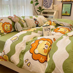 Washed Cotton Bed Sheet Quilt Cover Four-piece Set Pi-Mart