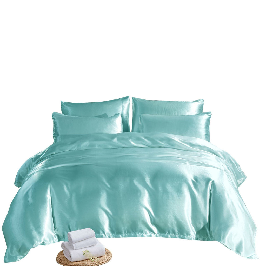 Satin Home Textile Quilt Cover Pillowcase Three-piece Set Pi-Mart