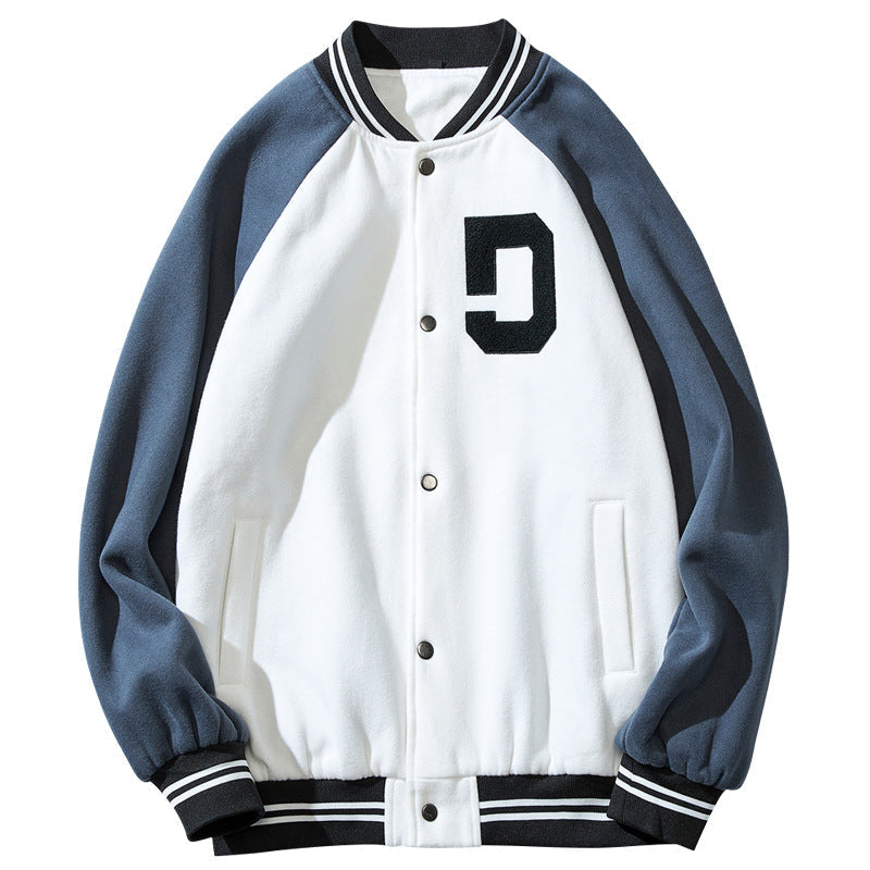 Student Plus Size Baseball Uniform Casual Jacket Pi-Mart