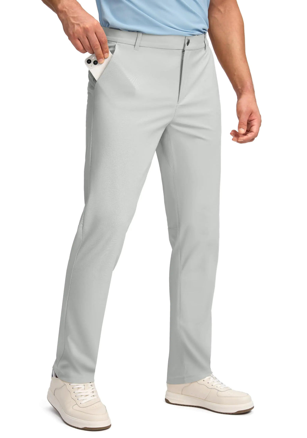 Obla Mens Golf Pants - 30"/32"/34" Slim Fit Stretch Lightweight Trousers with 5 Pockets Casual Travel Dress Work Pants for Men (Silver Grey_L34 W30) Lootquake LLC