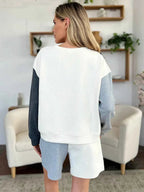 Contrast Chic: Pocketed Two-Piece Shoulder Set THRIXINE