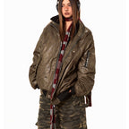 American-style Fake Two-piece Suede Bomber Jacket Cotton-padded Jacket Pi-Mart