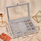Transparent, fashionable and exquisite dust ring storage box, earrings, earrings, necklace storage box, flannel jewelry jewelry storage box, jewelry display jewelry box. - SJB-DIAMOND ELITES