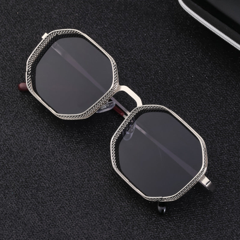 Polygon Hollow Frame Sun Glasses - SJB-DIAMOND ELITES