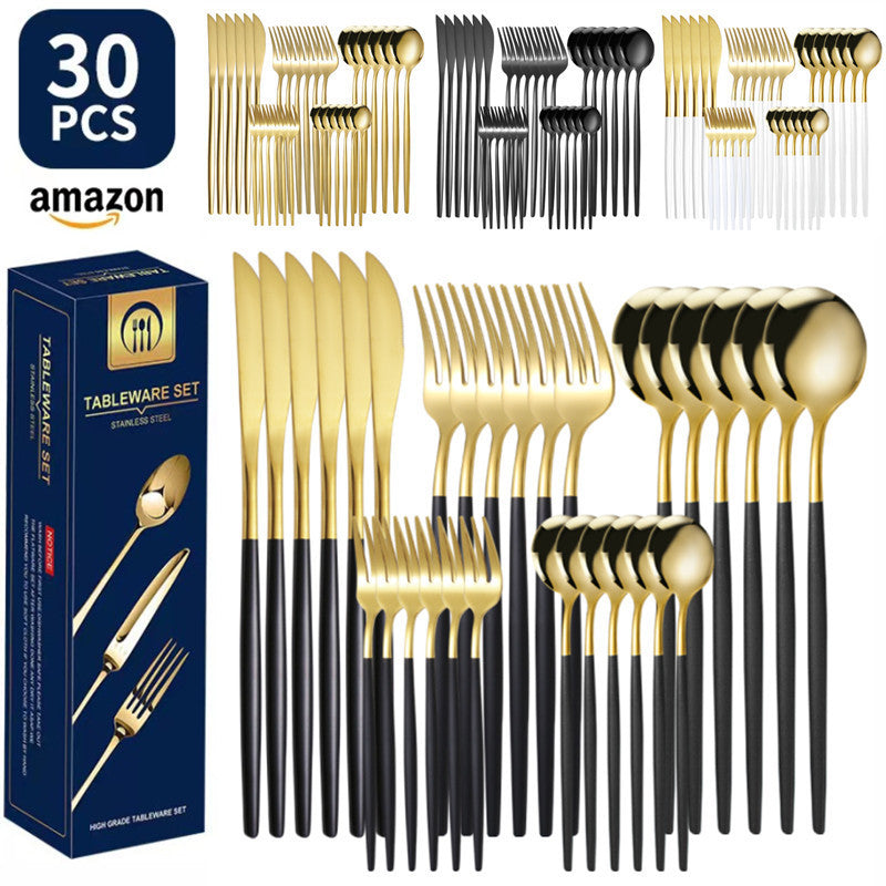 Stainless Steel Knife And Forks 30-piece Tableware Set Suit Pi-Mart