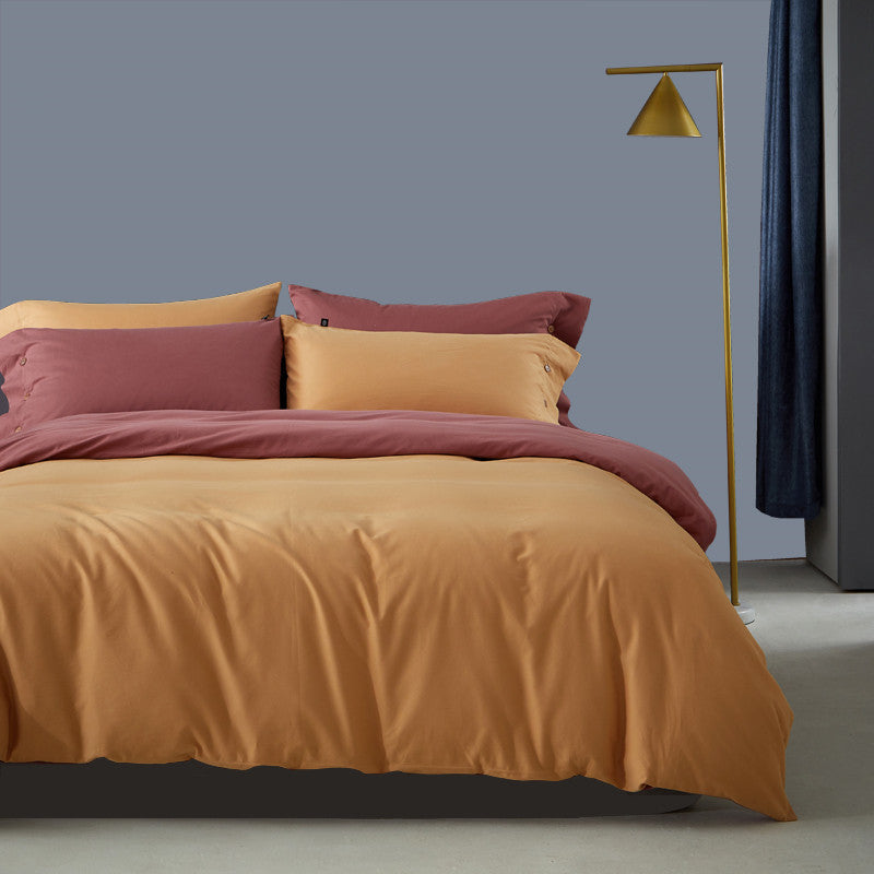 Pure Color Warm Duvet Cover Autumn And Winter Bedding Pi-Mart