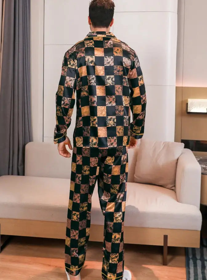 Ice Silk Men's Pajama Set