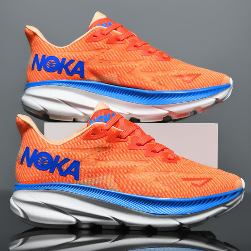 Fashion Lace-up Mesh Sneakers Men Lightweight Shock Absorption Training Shoes Soft-sole Running Sports Shoes Pi-Mart