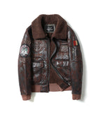 Men American Retro Lapel Plus Velvet Flight Suit Pi-Mart