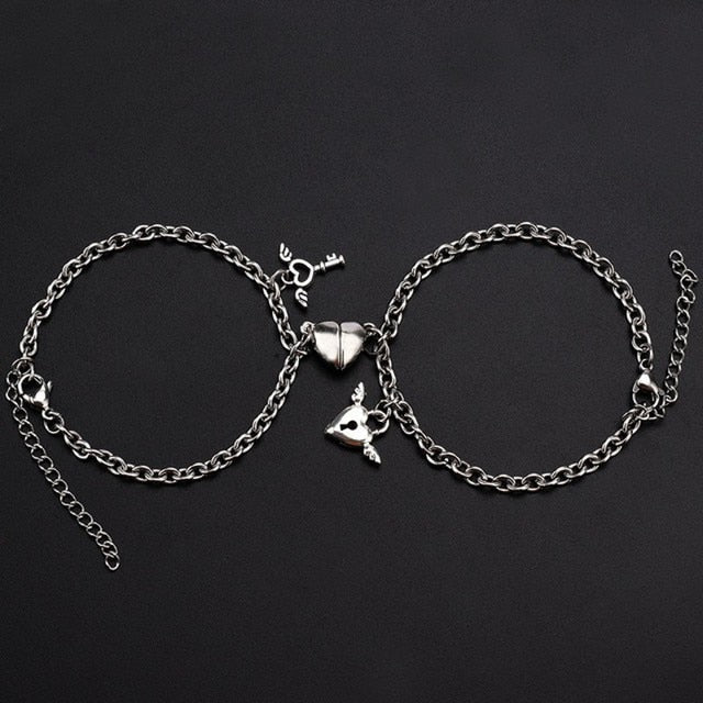 2Pcs Heart Magnet Bracelet for Lovers Pi-Mart