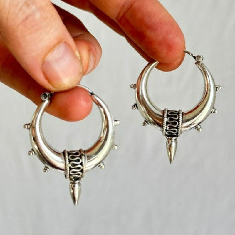 Simple Geometric Gypsy Curved Metal Ear Ring Pi-Mart