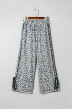 Khaki Leopard Print High Rise Knot Side Pants