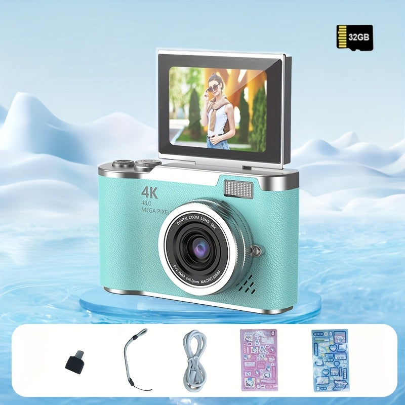 New high-definition digital camera Simple operation of buttons to take photos and videos Beginner entry CCD card machine surprise gift for friends You can choose to use a 32G memory card for direct storage and use portable-mu Lootquake LLC