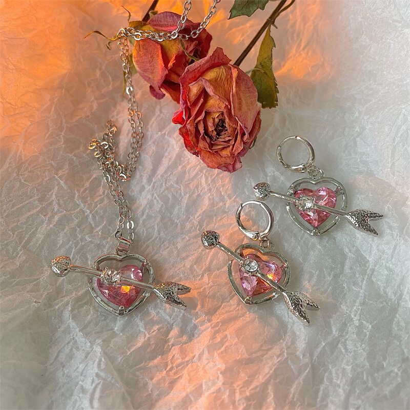 Cupid Heart Necklace and Earrings Pi-Mart