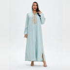 Fashion Casual Long Dress Embroidered Swing Pi-Mart