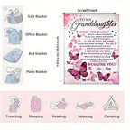 Soft Cozy Flannel Blanket - Butterfly Printed - A Perfect Holiday Gift for Granddaughter From Grandma!