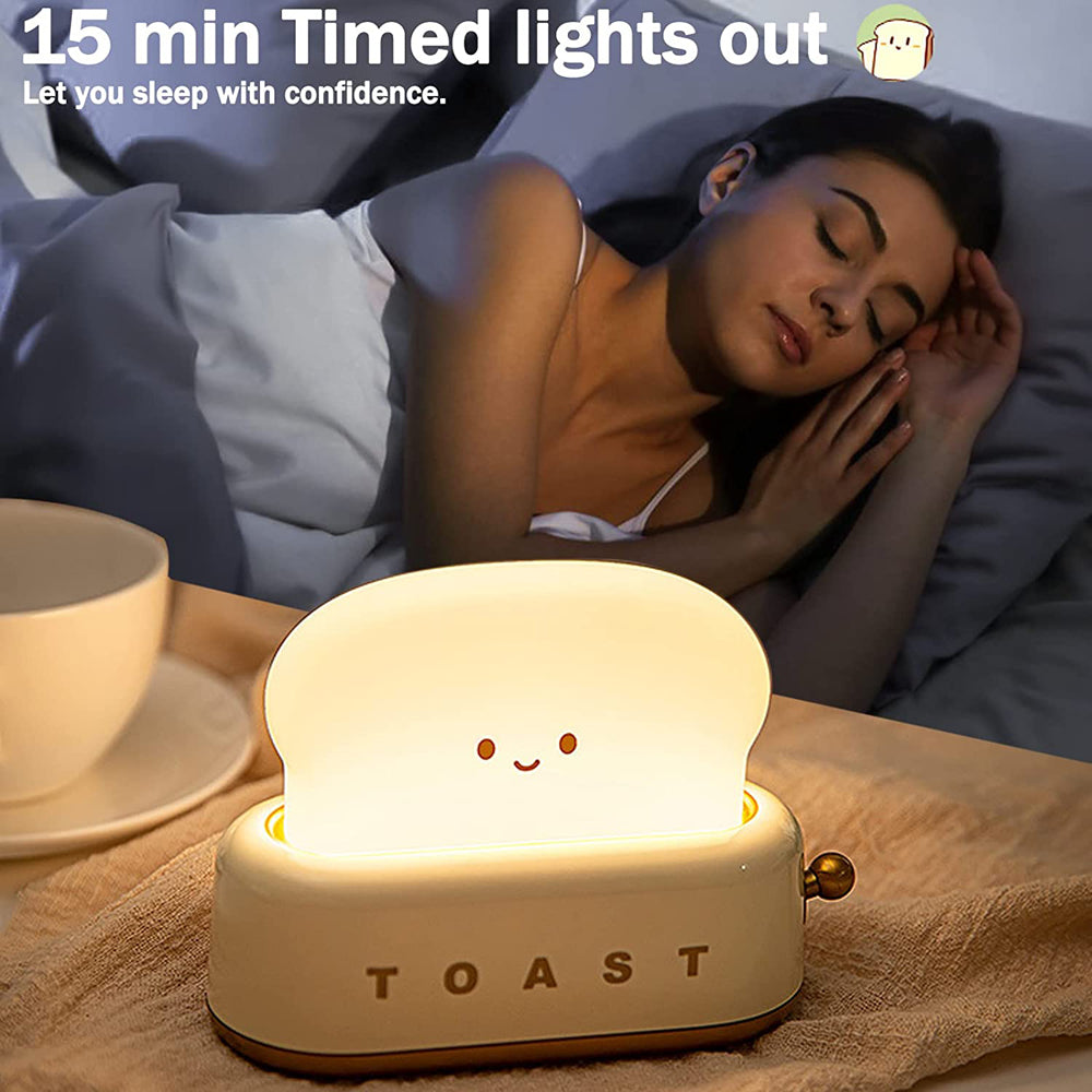 Creative LED Bread Maker Night Light USB Charging Dimming Toast Lamp Bedroom Children Timing Sleeping Lamps Funny Light Pi-Mart
